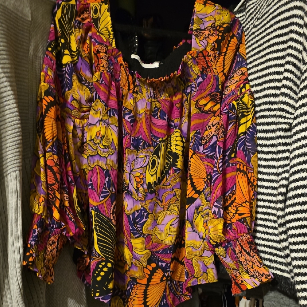 Anthropologie Multicolor Floral Blouse